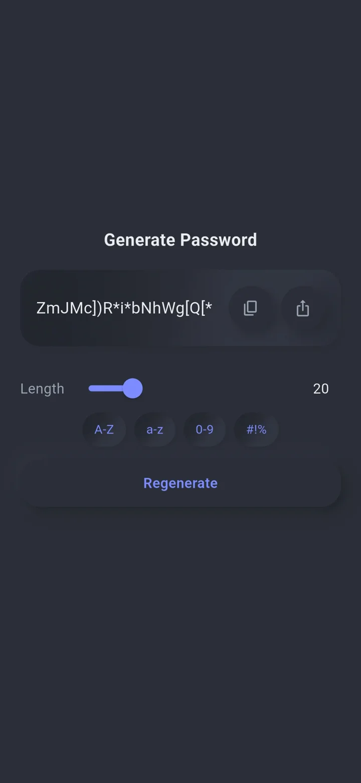 Password generator in Secure It